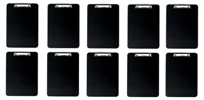 Produktbild von 10er Set Klemmbrett DIN A4 schwarz mit Metallklemme