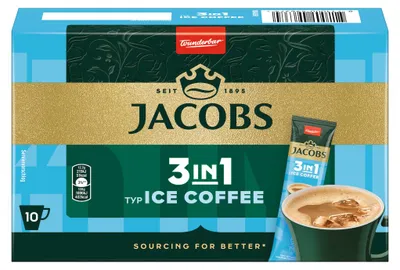 Jacobs Instantgetränk 3 in 1 Typ Ice Coffee 10x12,7g Packung 127g