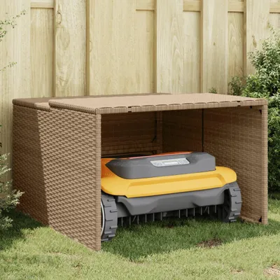 Obrázok produktu pre Garáž pre robotickú kosačku béžová 86x90x52/57 cm Polyratan