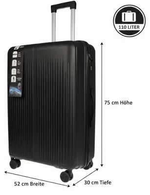 Produktbild von Großer XL Koffer Herren Damen Volumen 110 Liter Reisekoffer Hartschalenkoffer Reisen Zahlenschloss mit Sicherheitsreißverschluss in Blau, Navy