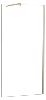 Produktbild von Duschspa Walk-In Dusche 120x200cm Gold gebürstet Duschwand 8mm NANO ESG-Glas mit 90cm Stabilisator F131GT Duschabtrennung