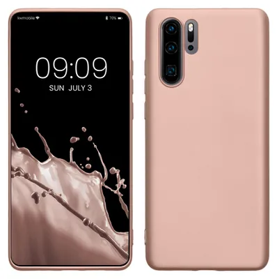Produktbild von kwmobile Handyhülle für Huawei P30 Pro Hülle - Silikon Case metallisch schimmernd - Schutzhülle Cover - Metallic Rosegold