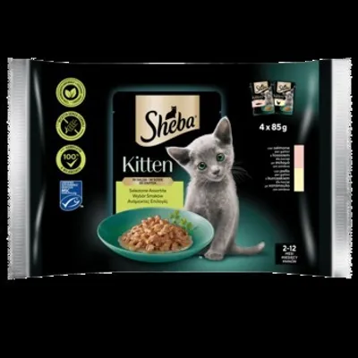 Produktbild von Sheba Kitten vlhké krmivo pro koťata s lososem 4x 85g= 340g
