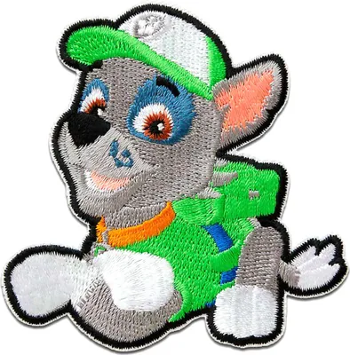Produktbild von Paw Patrol © Rocky - Aufnäher, Bügelbild, Aufbügler, Applikationen, Patches, Flicken, Zum Aufbügeln, Größe: 7 x 6,4 cm