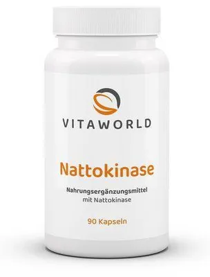 Produktbild von Vitaworld Nattokinase | 90 Kapseln | 2000 FU | Magensaftresistente DRCAPS® | aus fermentierten Sojabohnen | vegan