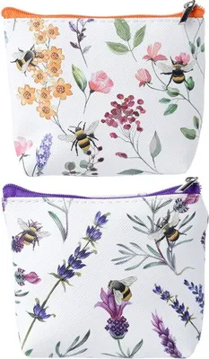 Produktbild von 1 Geldbörse Blumen + Bienen,  Geldbeutel Blume Blüten Biene Garten