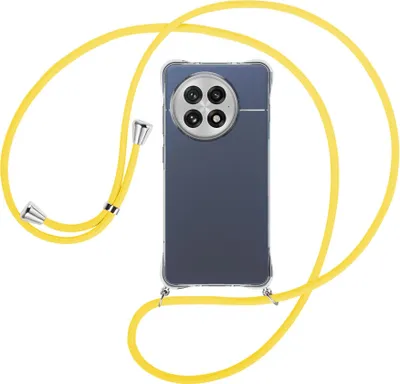 Produktbild von Handykette Backcover-Schutzhülle mit Band (Metall silberfarben) für OnePlus ACE5 5G - gelb