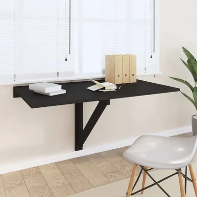 Obrázek produktu pro The Living Store Nástěnný skládací stůl černý 100x60x56 cm materiál na bázi dřeva
