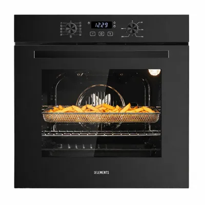 Produktbild von KB ELEMENTS Einbaubackofen 60 cm, 11 Funktionen, Air Fry, Pizza Funktion, Steam Clean, Heißluft, 73 Liter, A+, Elektrobackofen Schwarz