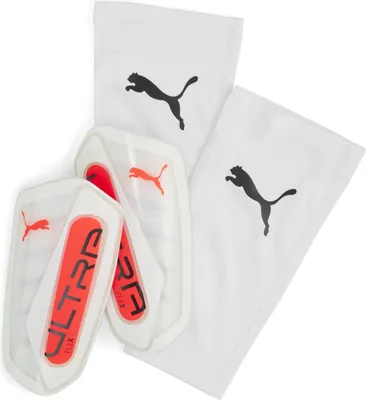 Image de Puma Ultra Flex Sleeve Protège-tibias unisexe blanc rouge taille L