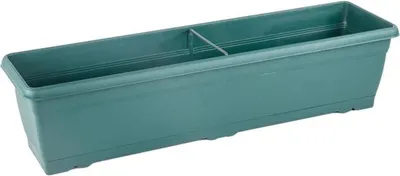 Image de Bloembakken avec réservoir d'eau - Vert foncé - 72 cm - Plante de balcon résistante à l'hiver - Bac à fleurs à arrosage automatique