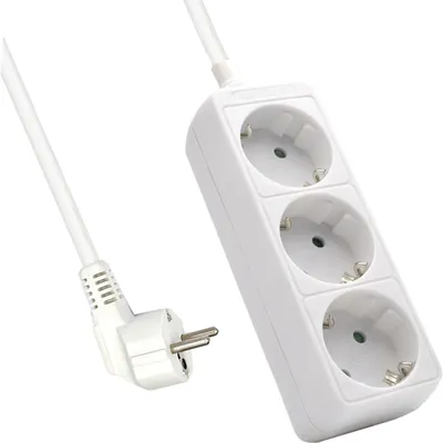 Productafbeelding van Ewent Stekkerdoos - 3 geaarde stopcontacten - 45° - 3680 W - 250 V - Wit