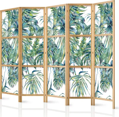 Produktbild von 5-teiliger Einseitiger Vlies Japanischer Paravent - Leaves at the Zenith II 225x172 cm Blätter b-A-0369-z-c