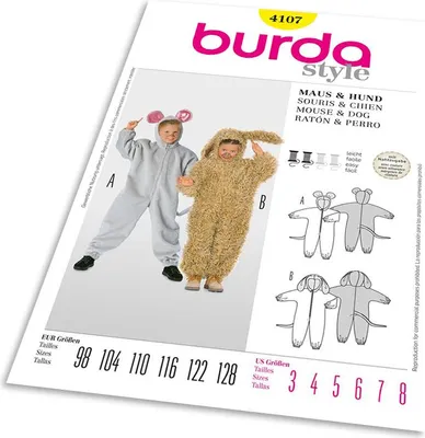 Obrázek produktu pro Střih Burda 4107 - Myška, pejsek