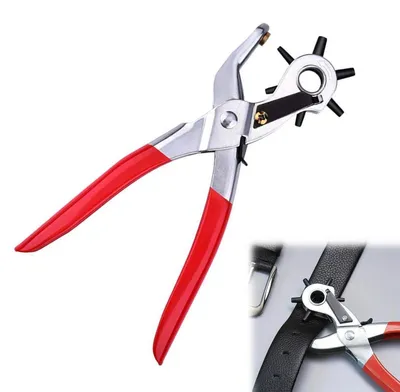 Produktbild von Lochzange für Leder und Gürtel mit 6 Größen (2-4.5MM) aus Kohlenstoffstahl