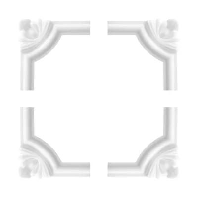 Produktbild von 1 Set Segmente Bögen, EPS Styropor Ecksegmente für Flachleisten Wand Decke Verzierung Umrandung Rahmen Stuckleiste Nachbildung Gestaltung (NE-27-02D)