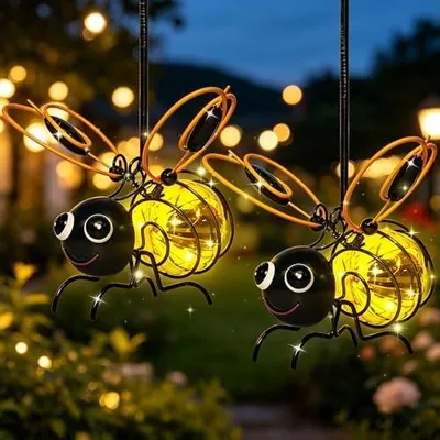 Produktbild von Hängende Bienen-Solarlichter für Außen,2 Stück Bienen Deko Solarleuchte,Hängende Lampen Solar Biene Tiere Lichter,Hängende Lampen Solar Lichter,Wasserdicht,Balkon,Rasen