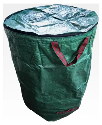 Produktbild von Robuster Gartenabfallsack mit Deckel, 120 l, aus reißfestem PP-Gewebe, wiederverwendbar für Gartenabfälle und Hofreinigung