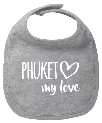 Produktbild von Huuraa Baby Lätzchen Phuket my love Heather Grey Klettverschluss  Baumwolle Latz Geschenkidee