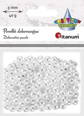 Obrázek produktu pro Ozdobné korálky bílé 5 mm 40g Titanum