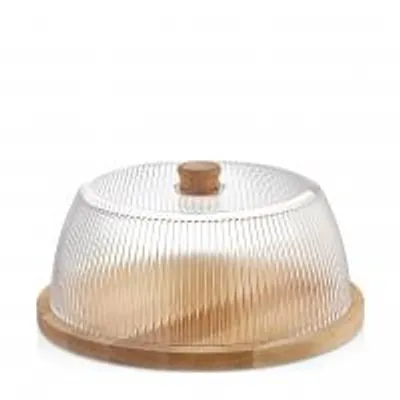 Immagine prodotto di H&H Porta Torta Prisma In Polistirene E Legno Cm 24