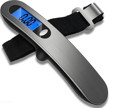 Produktbild von Digitale Gepäckwaage mit LCD-Anzeige, Hängewaage bis 50 kg, ideal für Reisen – Präzise Handwaage in Silber