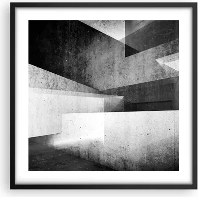 Produktbild von Gerahmtes Poster - Schwarzer Rahmen - Dreidimensional Illusion optisch - 50x50 cm - Wand Bild - Wanddeko - Wandbilder - Kunstposter - Wandposter - Bilderrahmen - Bilder - Kunstdruck - P2BAC50x50-4962