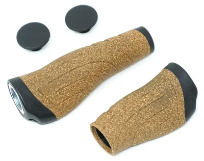 Produktbild von ergonomische Fahrradgriffe Gel + Kork braun/schwarz Fahrrad Lenkergriffe 135/95 mm