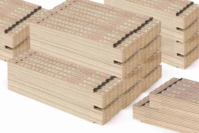 Image de 100 pièces | Métrique 2 m Mètre pliant Bloc 52 | Naturel | Articulations en acier trempé