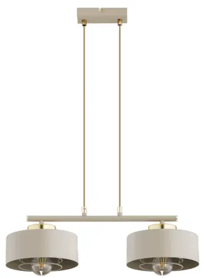 Produktbild von KAR-LIGHTING Pendelleuchte 2-flammig Beige, Metall, höhenverstellbar, für Esszimmer & Küche – E27-Fassung
