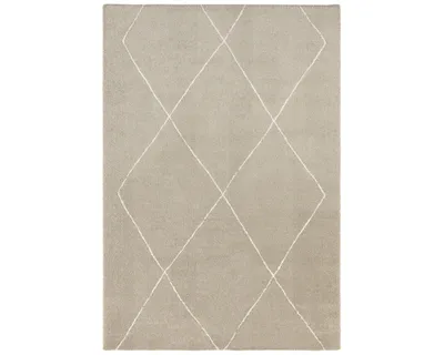Zdjęcie produktu dla Dywan do salonu 160x230cm, beżowy wzór boho pluszowy z miękkim włosem