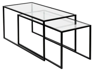 Obrázok produktu pre Pomax Eszential, sada dvoch konferenčných stolíkov, čierna, rozmer L 75/80 x Š 35/40 x V 35/40 cm