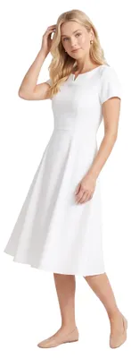 Produktbild von Damen Midi Kleid Ausgestellter Anlass Elegant Weiß S