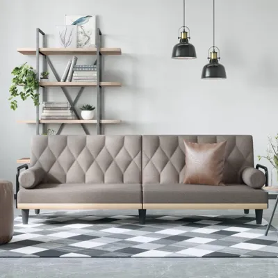 Zdjęcie produktu dla VidaXL 351942, Szarobrązowy, Pianka, Poliester, Poli drewno, 2050 mm, 890 mm, 700 mm
