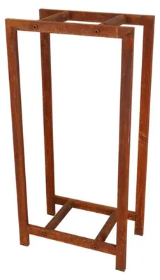 Image de Range bois en fer - Rouillé - L 37,8 x P 23,2 x H 77 cm