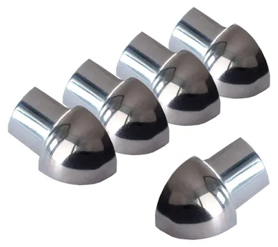 Produktbild von Dalsys 5x Außeneck für Fliesenschiene 8mm Viertelkreisprofil Edelstahl Poliert, Fliesenprofil