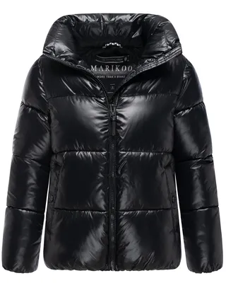 Produktbild von Marikoo Damen Winter Steppjacke Hazalee – gesteppt, Puffer Anorak mit hochschließendem Kragen, Schwarz L - 40