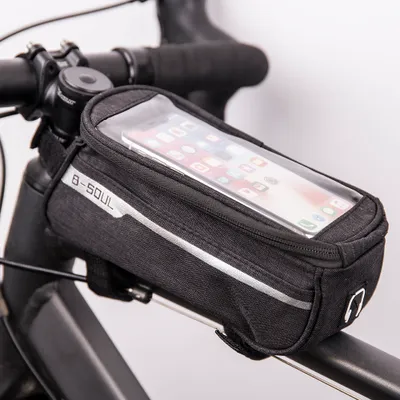 Immagine prodotto di Borsa da bicicletta impermeabile con portacellulare nero