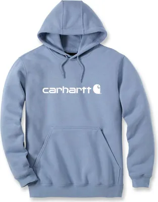 Produktbild von Carhartt Signature Logo Midweight Hoodie (Light Blue,XS)