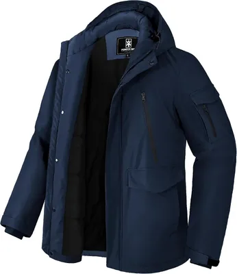 Produktbild von Winterjacke für Herren, wasserdicht, mit Fleece-Futter, neun Taschen und Kapuze, Größen S bis XXL
