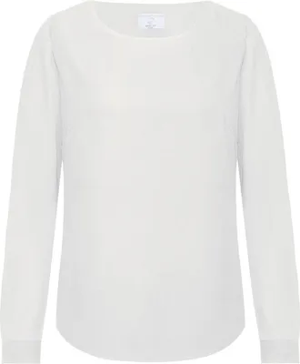 Produktbild von Greiff CHIFFON Damen Chiffon-Bluse Langarm Rundhals Regular Weiß 42