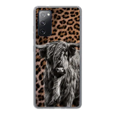 Produktbild von MuchoWow® Handyhülle Schutzhülle Hülle für Samsung Galaxy S20 FE Schottischer Highlander - Pantherdruck - Schwarz - Weiß Silikon Softcase Handy Hülle - Abdeckung