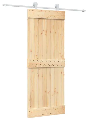 Produktbild von Schiebetür Natürlich und Weiß 80 x 210 cm Massivkiefer