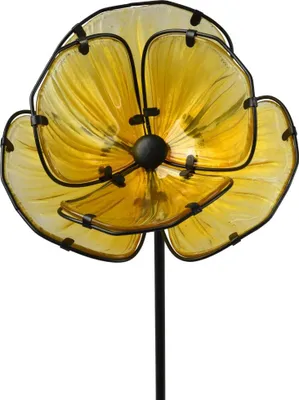 Produktbild von Kaemingk Gartenstecker Blume Glas gelb 91 cm
