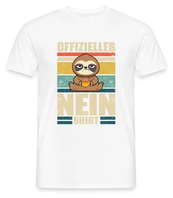 Produktbild von Spreadshirt Offizielles Nein Shirt | Faultier Humor Männer T-Shirt, M, Weiß