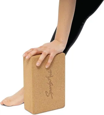 Image de Bloc de yoga en liège naturel pour le yoga et le Pilates - Lot de 2 avec livre électronique inclus - antidérapant, durable et stable