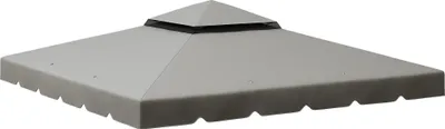 Image de Pavillon Toit de remplacement - Gazebo Toit de remplacement - 3 x 3 m - Double toit ventilé - Tissu Oxford - Gris clair