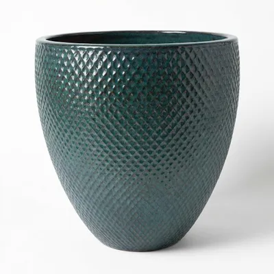 Produktbild von Provencelia Keramik Pflanzkübel Signac Petrol, Ø22 x H25 cm, frostbeständig, handgefertigt, glasiert, Outdoor, Terrasse, winterfest