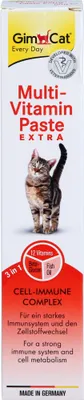 Produktbild von GimCat Extra, Katze, Paste (Substanz), Augenpflege, Vitamin A, Vitamin B1, Vitamin B12, Vitamin B2, Vitamin B6, Vitamin C, Vitamin D3, Vitamin E,..., Tube, 50 g
