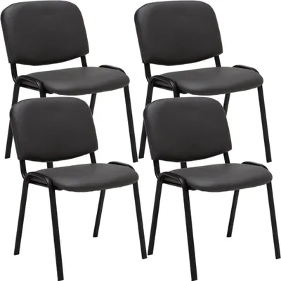 Immagine prodotto di set di 4 sedie per visitatori - sedie Beurs - comoda seduta trapuntata. Colore: grigio